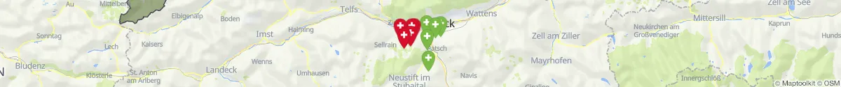 Kartenansicht für Apotheken-Notdienste in der Nähe von Birgitz (Innsbruck  (Land), Tirol)